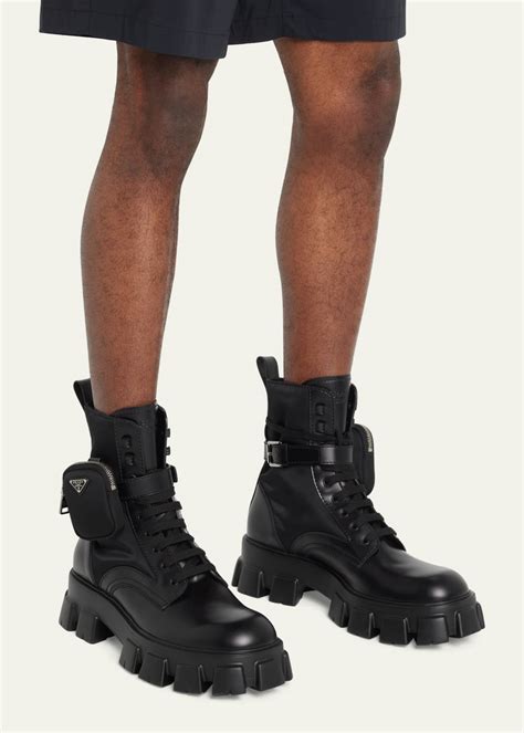 prada combat boots tan|prada ankle boots men's.